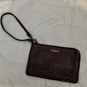 Burgundy Coach Wristlet